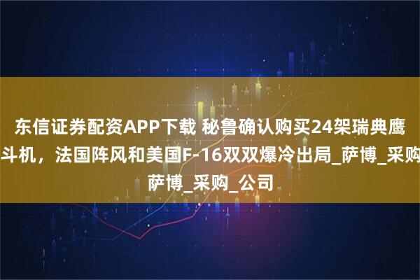 东信证券配资APP下载 秘鲁确认购买24架瑞典鹰狮E战斗机，法国阵风和美国F-16双双爆冷出局_萨博_采购_公司